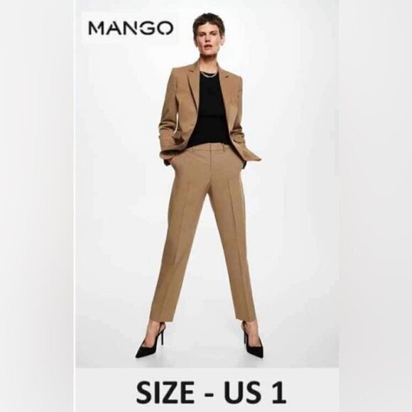 Mango, Women's Pleated suit trousers, Color: Medium Brown. Size: 1 (US). NWT. - Picture 1 of 11